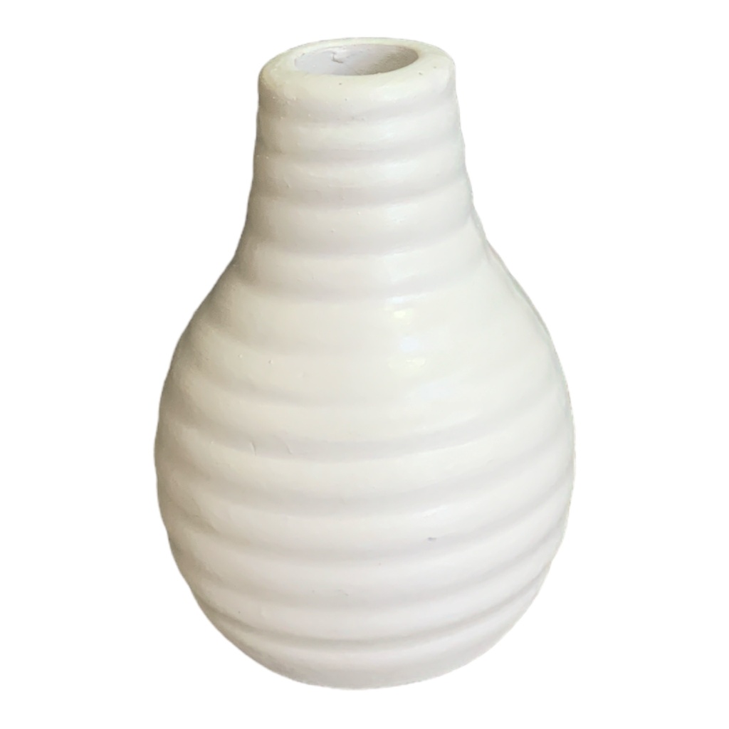 Vase AC 14cm (14x8cm) Ribbed Bud Bottle - Base