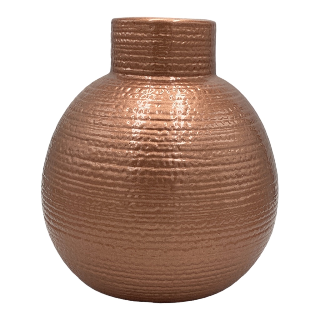 Vase AC 24cm (24x17cm) Textured Vase - Metallic