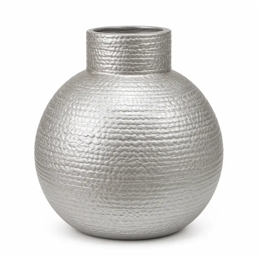 Vase AC 24cm (24x17cm) Textured Vase - Metallic