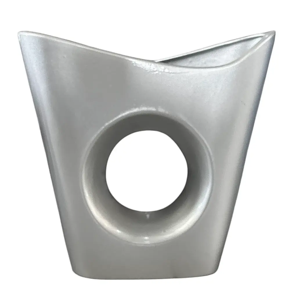 Vase AC 42cm (42x50x13cm) Boat 1 Hole - Metallic