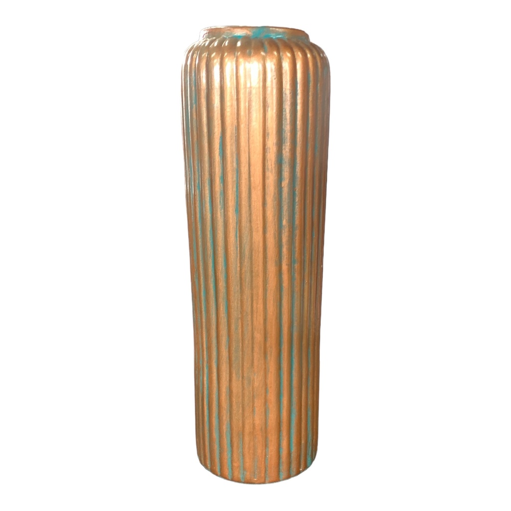 Vase AC 36X11Cm Louise Ribbed Bottle Metallic