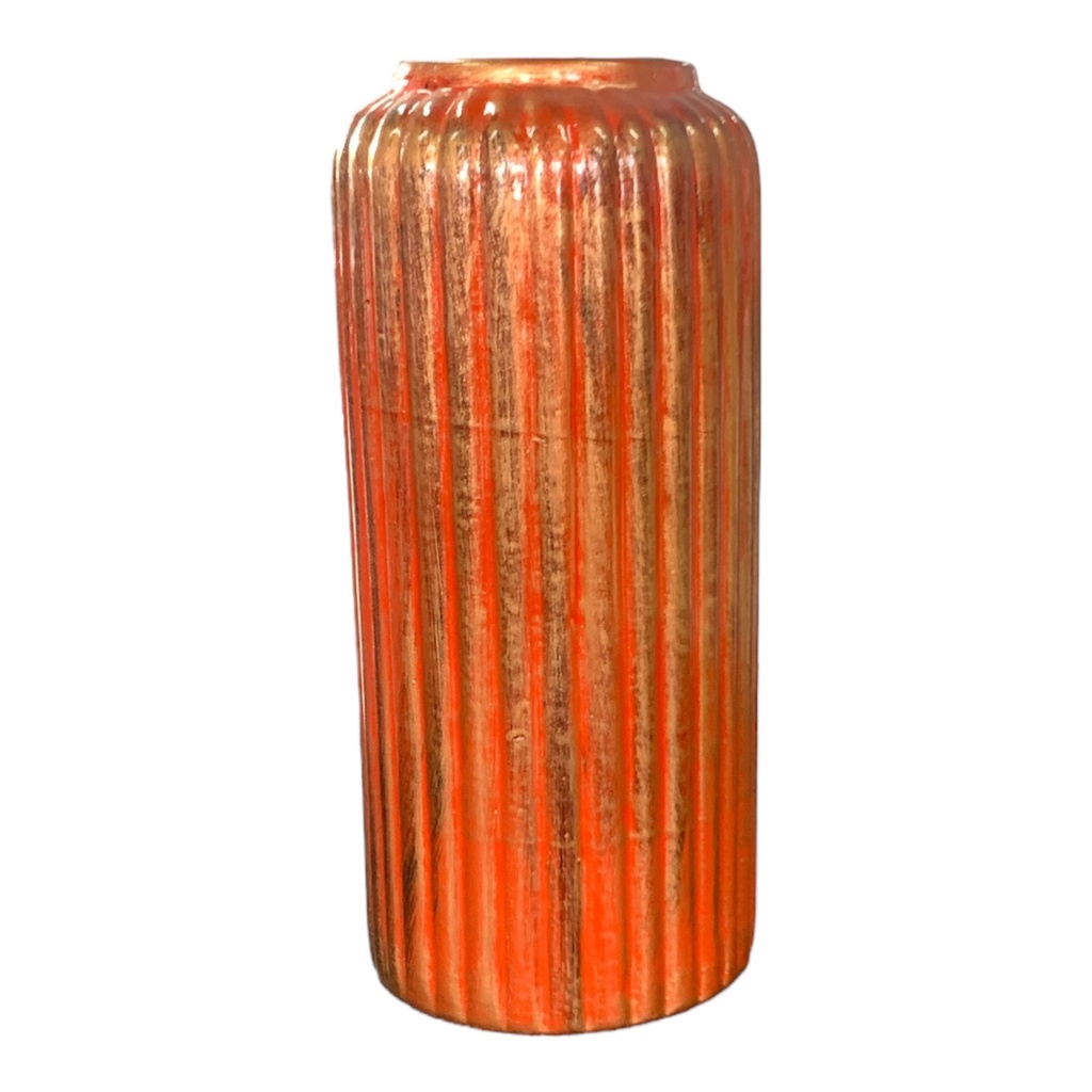 Vase AC 25.5cm (25.5x11cm) Louise Ribbed Bottle - Metallic