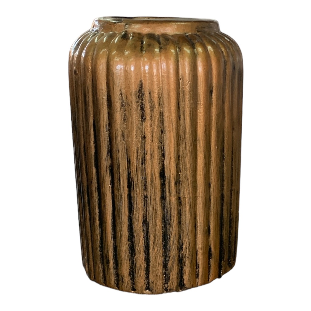 Vase AC 17.5cm (17.5x11cm) Louise Ribbed Bottle -  Metallic