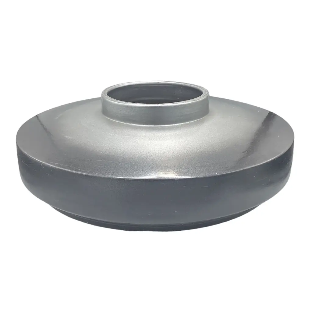 Vase AC 48Cm D X 15Cm H Flat Barrel Metallic