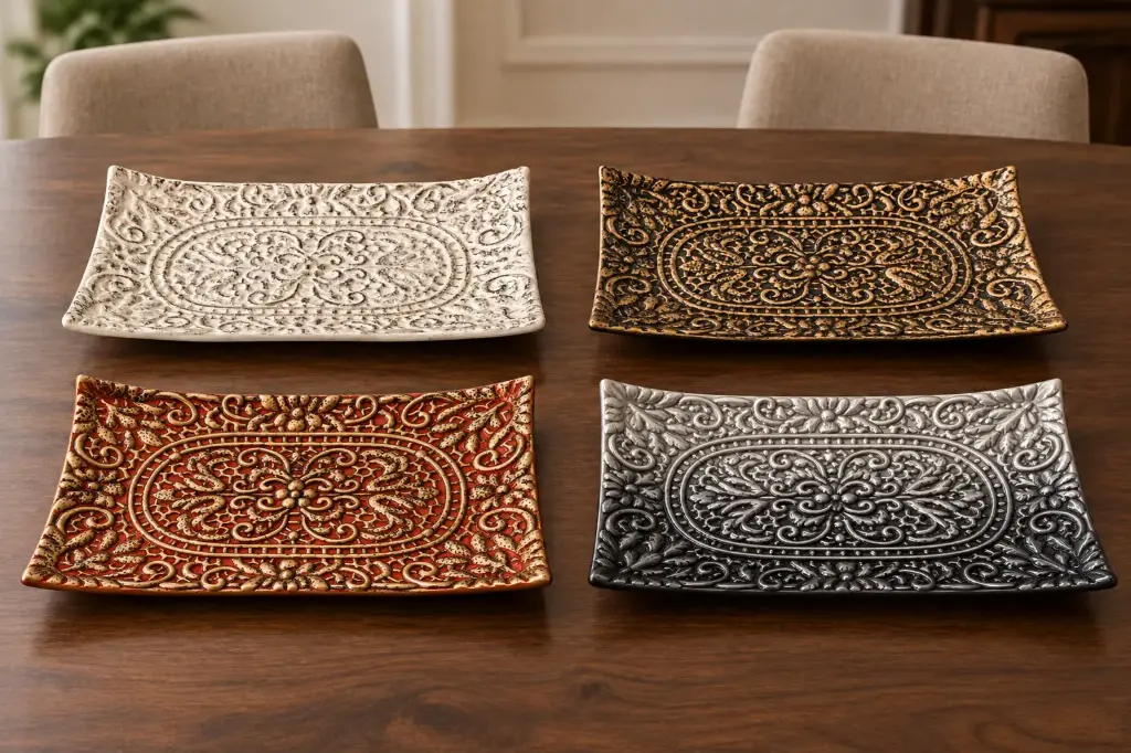 Décor Server AC 39x25cm Embroidery Server - Metallic