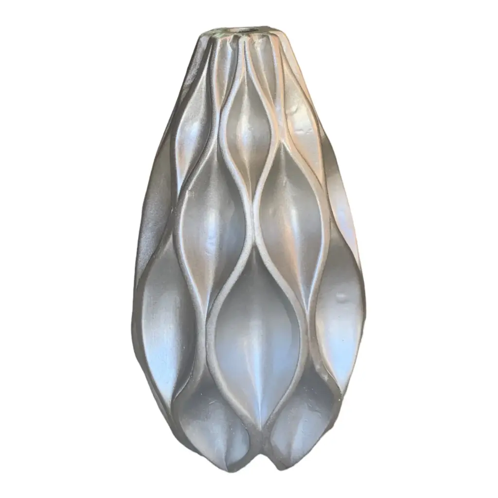 Vase AC 43cm Wave Swirl - Metallic