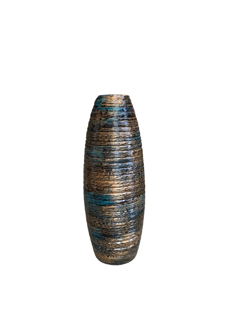Vase AC 56cm (56x10cm) Belly Grooved - Metallic
