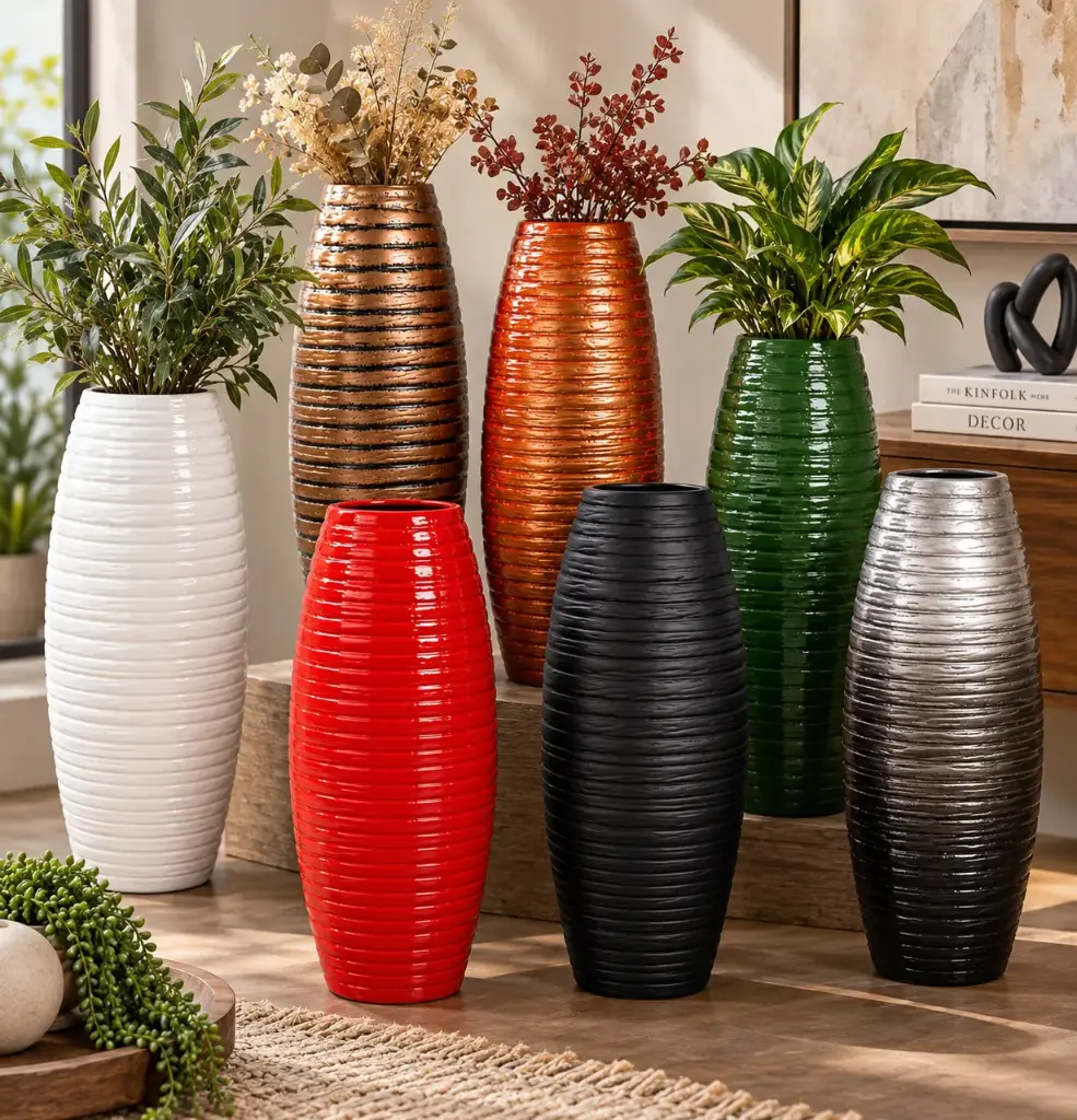 Vase AC 56cm (56x10cm) Belly Grooved - Base