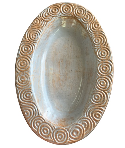 Server AC 44x29cm Oval Swirl Embossed - Metallic