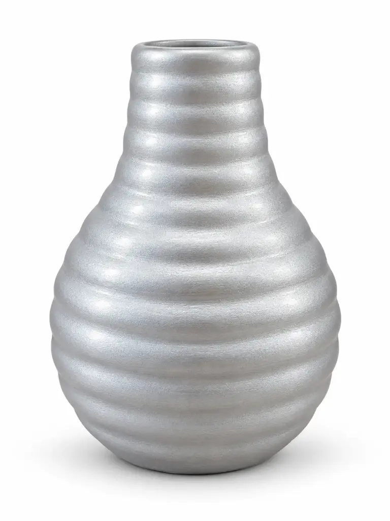 Vase AC 14.5cm (14x8cm) Ribbed Bud Mini - Metallic
