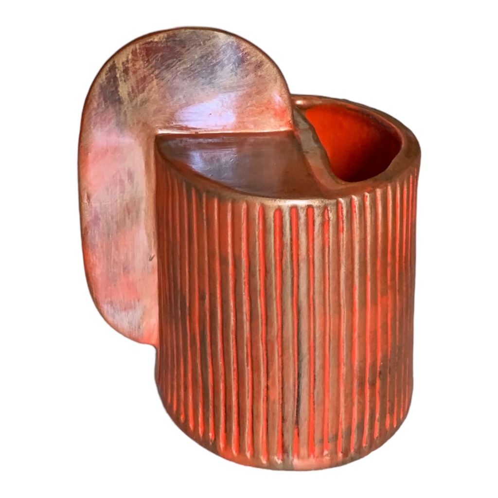 Vase AC 17x14x12cm Collab 1-Metallic