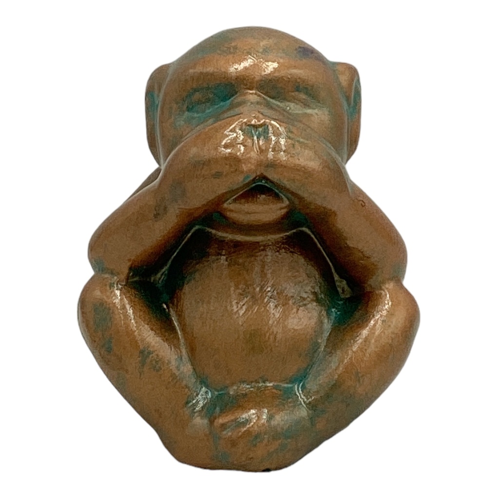 Decor Ornament 12x9x7cm Monkey Speak No Evil-Metallic