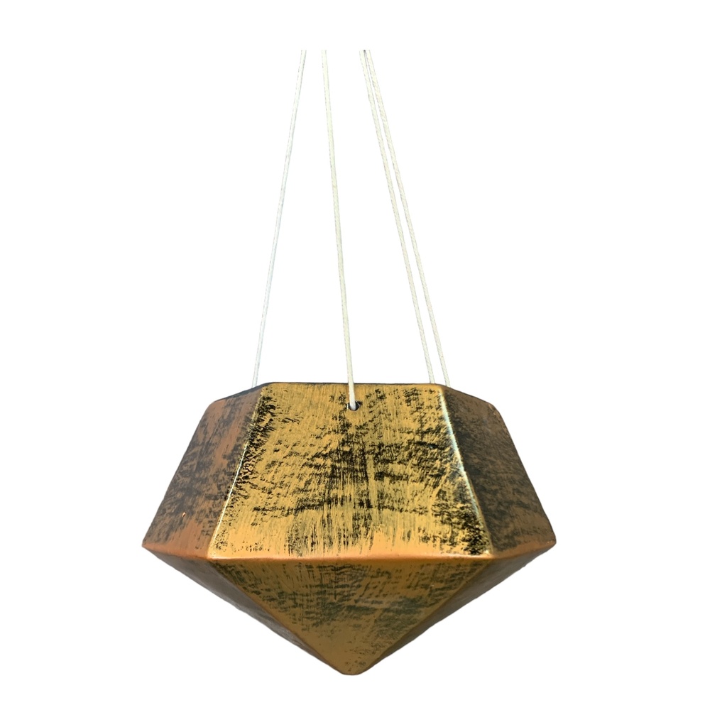 Planter AC 25cm (25x24cm) Hexagonal Hanging Planter - Metallic