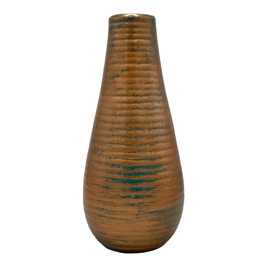 Vase AC 22cm (22x7cm) Ribbed Bud - Metallic