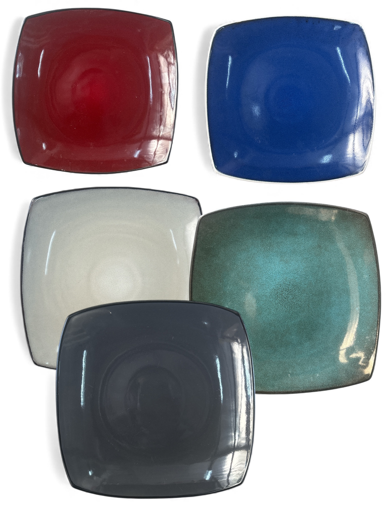 Plate 26.5x26.5cm Square Reactive Assorted Colours