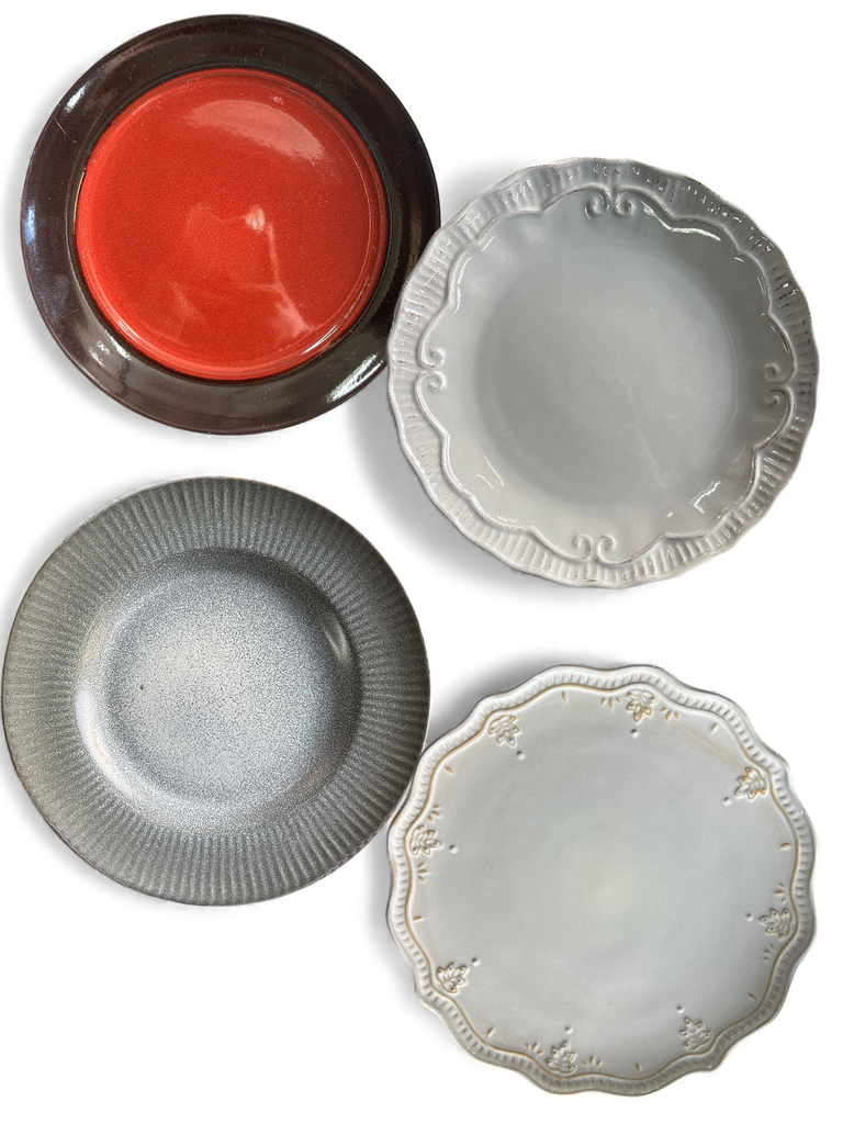 Plate 26.5cm Embossed Reactive Assorted Designs And Colours