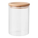 Canister 15.5x10cm Borosilicate Glass With Bamboo Lid-LXL-436