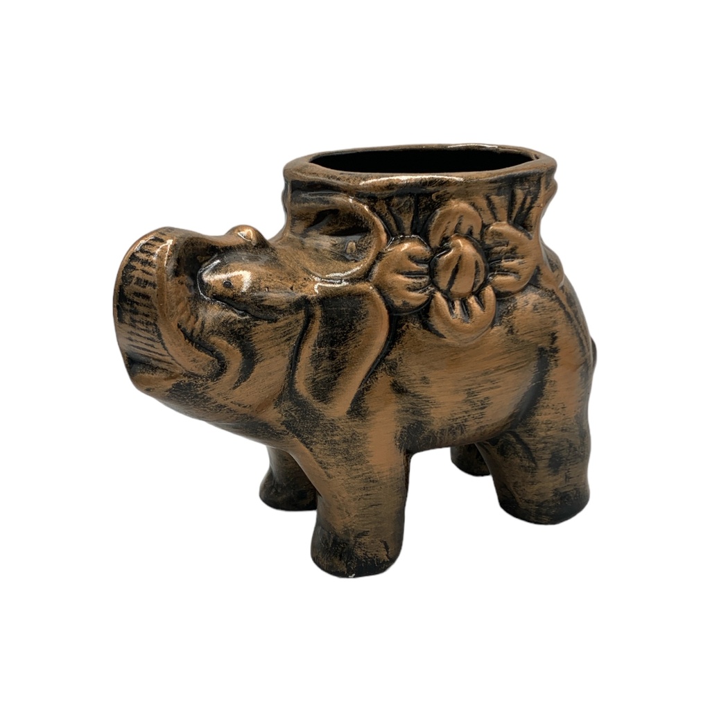 Decor Ornament 22x17x11cm Elephant Planter-Metallic
