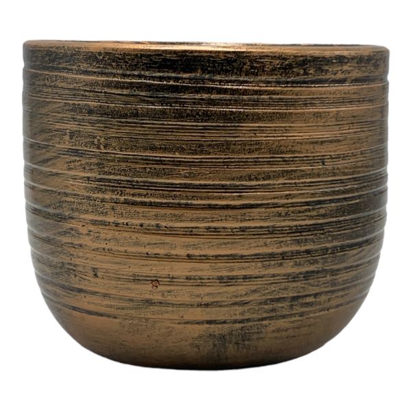 Planter 12x15cm Ribbed Mini Planter - Metallic