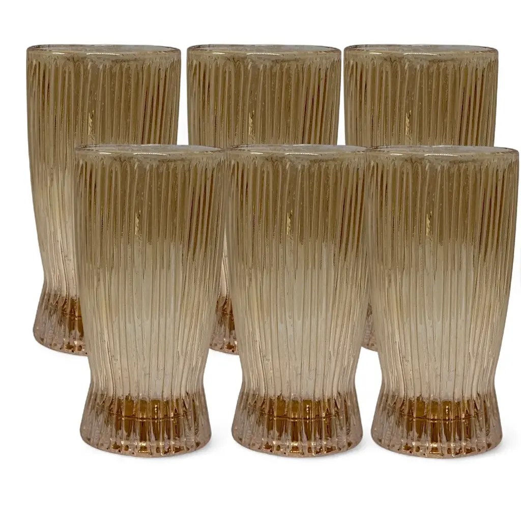 Tumbler 6pc 370ml Linear Embossed  RVT2023 76149-187