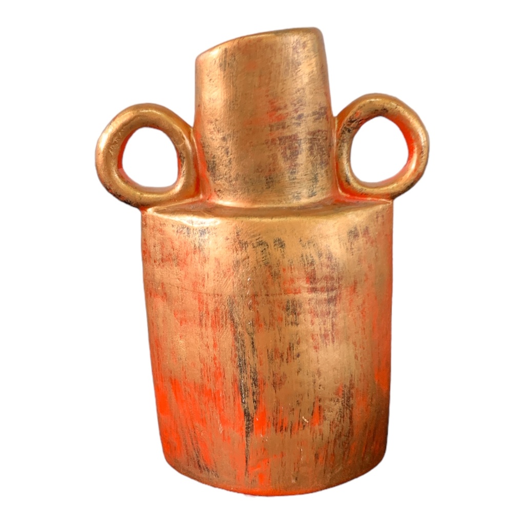 Vase17x12cm Tworing Vase-Metallic