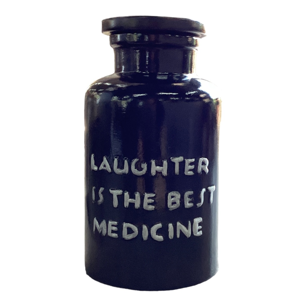 Jar 21x12cm Laughter Is The Best Medicine-Metallic