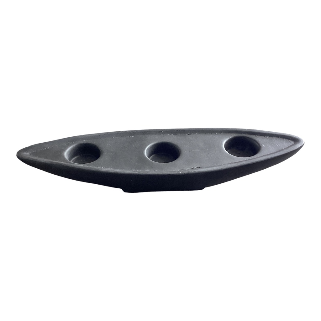 Candle Holder 6x33x9cm Boat 3H-Base
