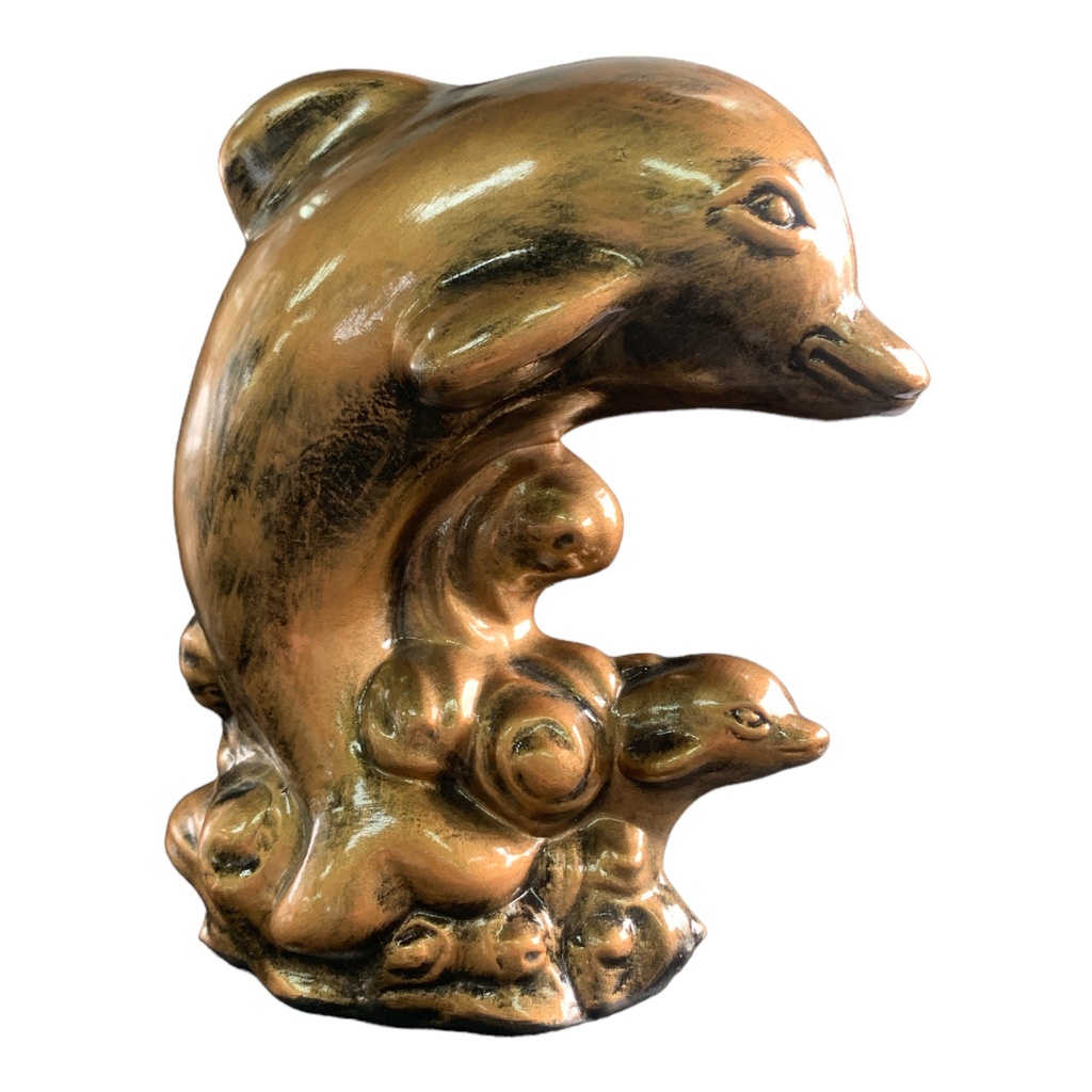 Decor Ornament 23x18x12cm Dolphine-Metallic