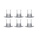Tea Set 12pc 160ml Turkish Style Cut-Glass - Timeless 96991