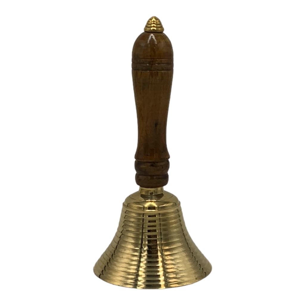 Hand Bell 16cm Wooden Handle Gold Line DT BRM-1505