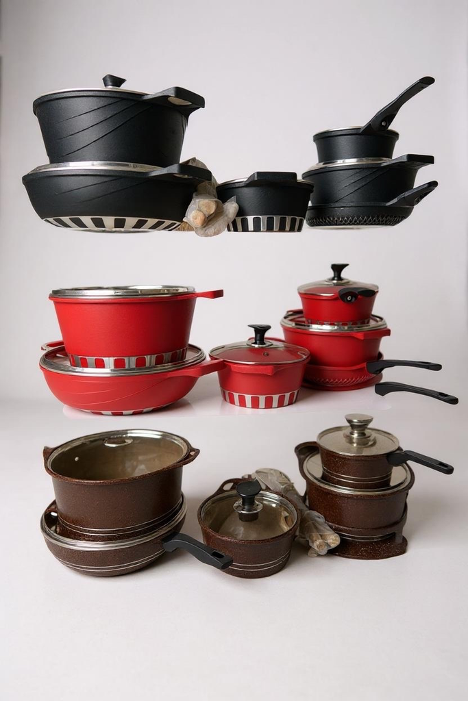Pot Set 12pc Cresta Die-Cast Aluminium (Non-Stick) -PBI026