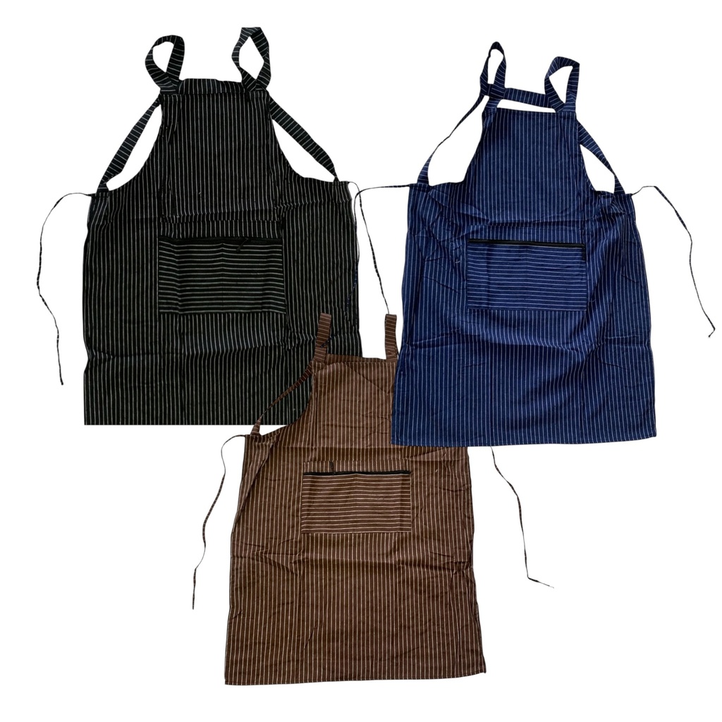 Apron 85x65cm With Zip Pocket Striped Assorted