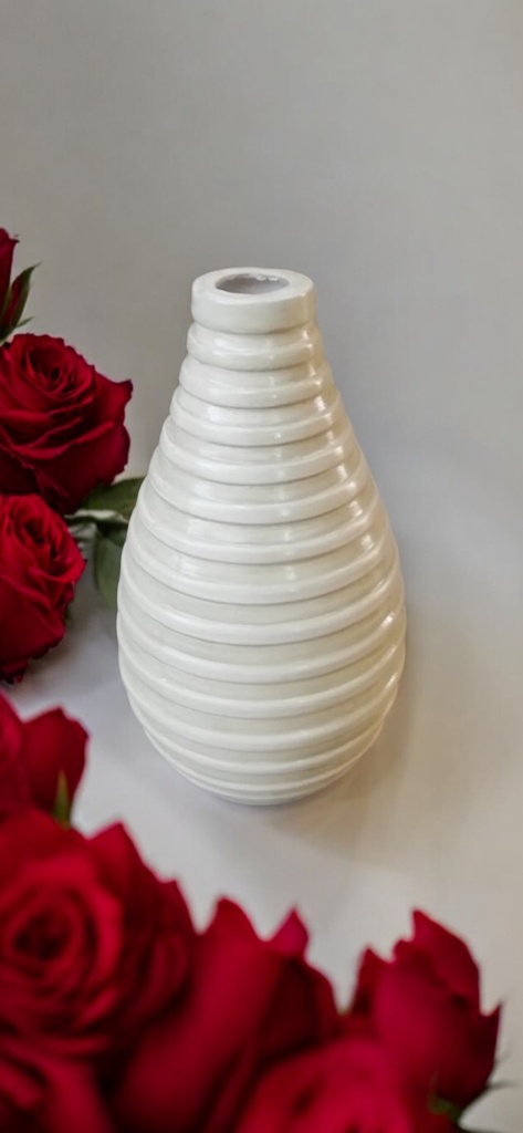 Vase AC 24cm (24x9cm) Grooved Bulb - Base