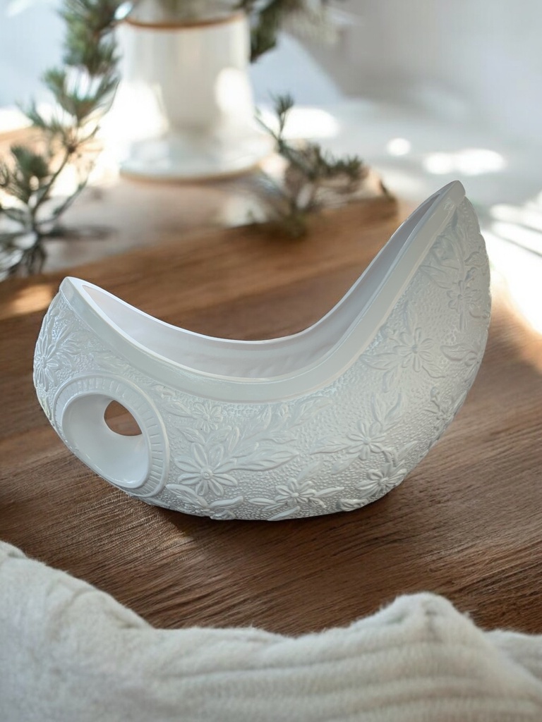 Vase AC (32x47x16cm) 1 Hole Long Boat Embossed - Base