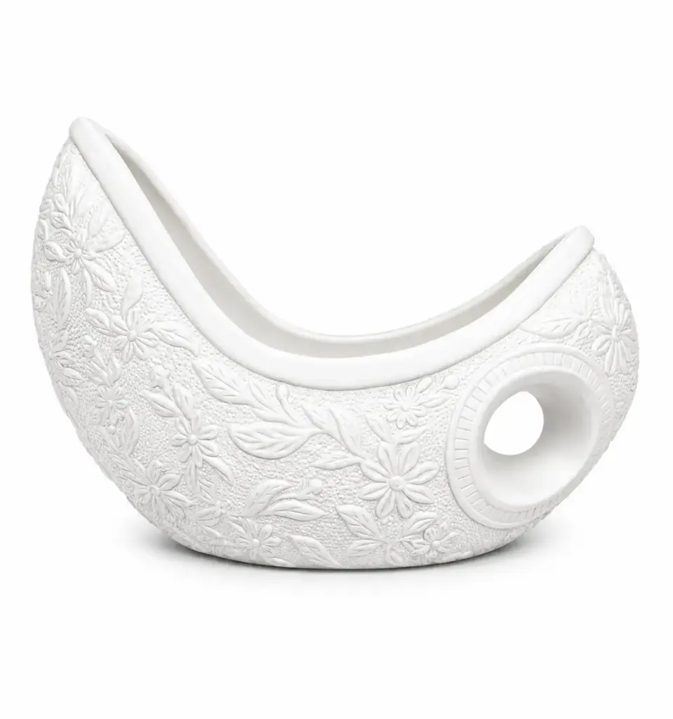 Vase AC (32x47x16cm) 1 Hole Long Boat Embossed - Base