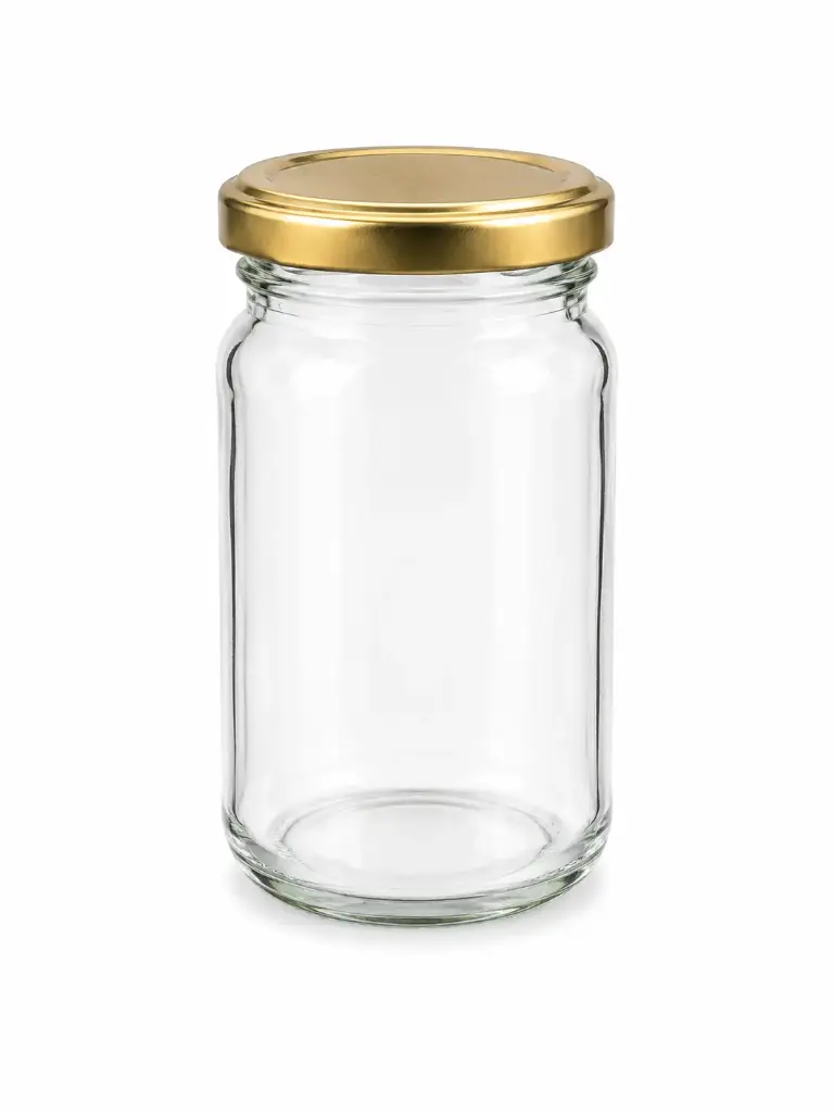 Glass Jar 200ml Round Tall with Lid - JAR131