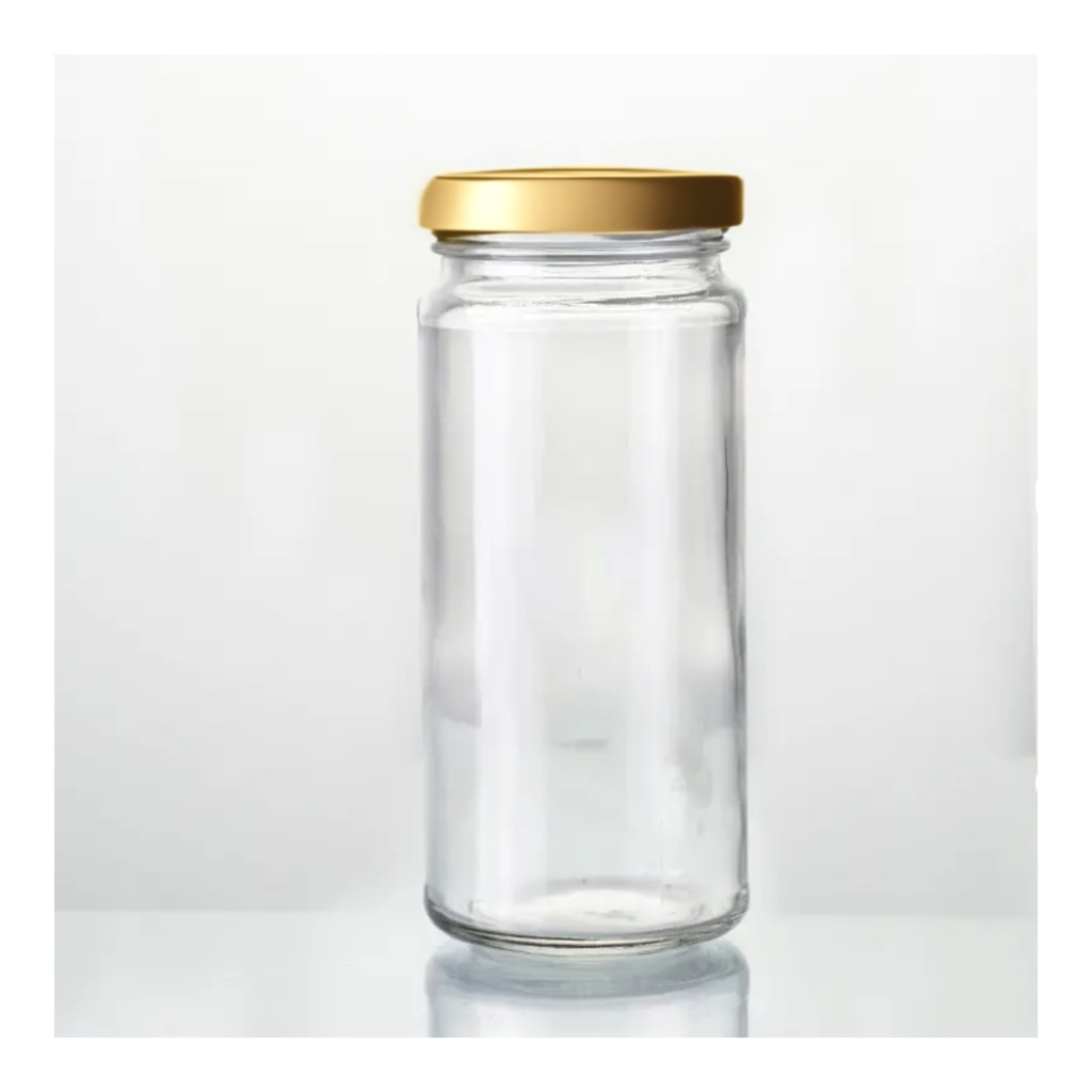 Glass Jar 200ml Round Tall with Lid - JAR131