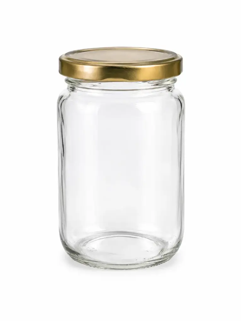 Jar 320ml Honey Glass Round with Lid JAR135