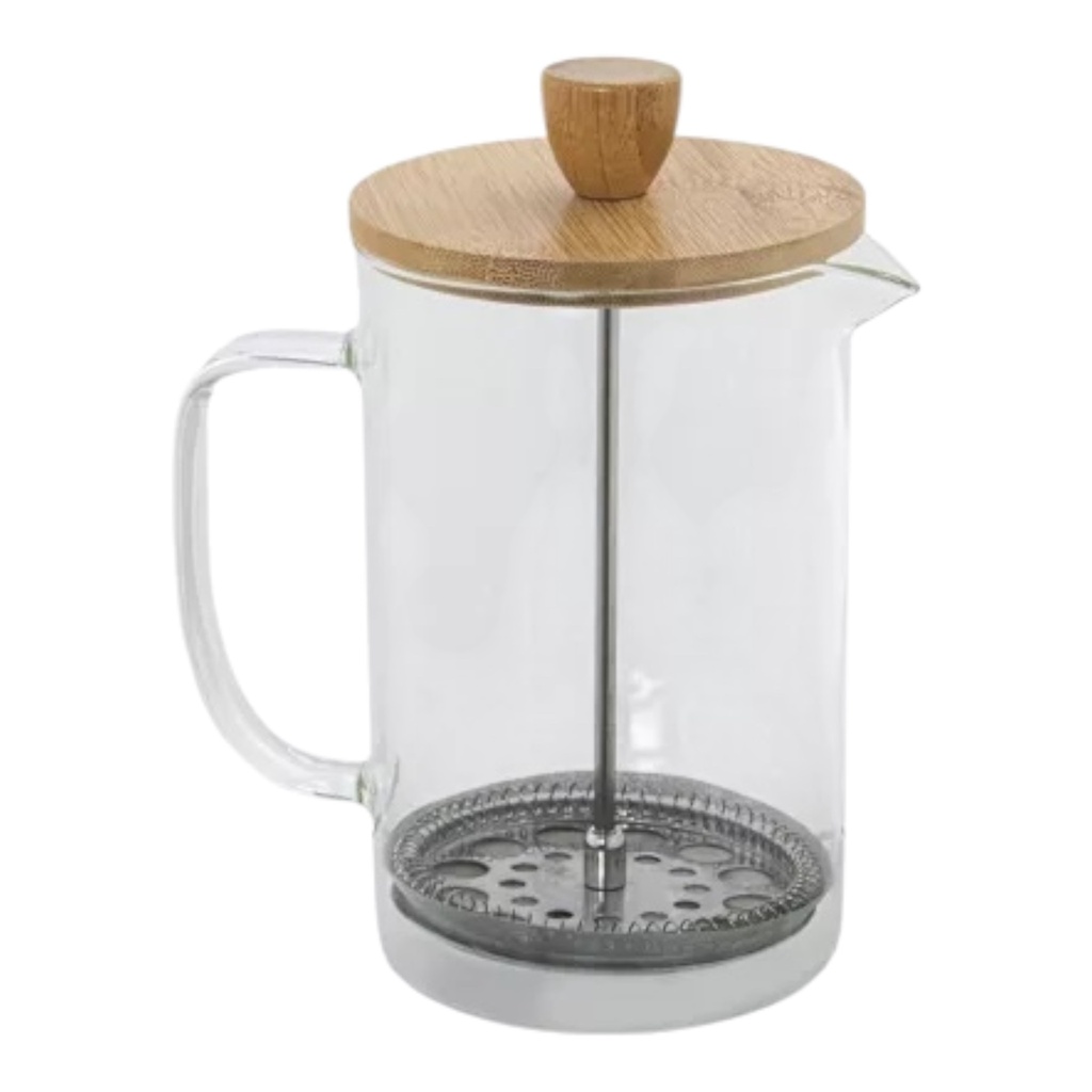 Barista Plunger 350ml Glass With Bamboo Lid 10203