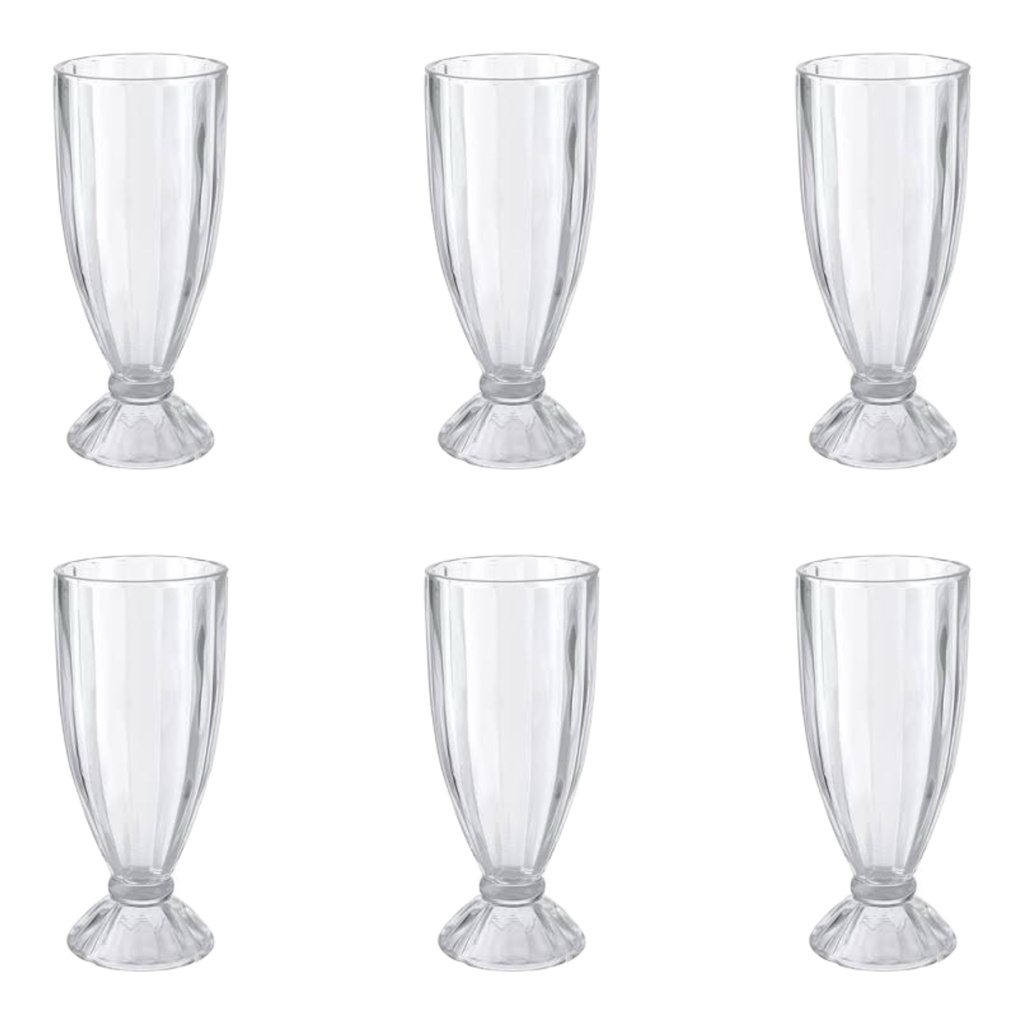 Milk Shake Glass 6pc 300ml 17.5x7.5cm Classic BYD-35M3