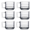 Cup 320cc 6pc Glass Bricks with Handle Line 550005