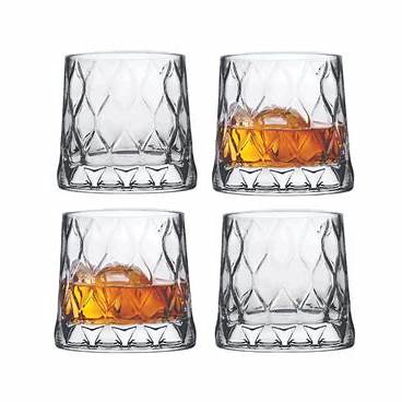 Whisky Glass 4pc 300ml Glass - Leafy 420194