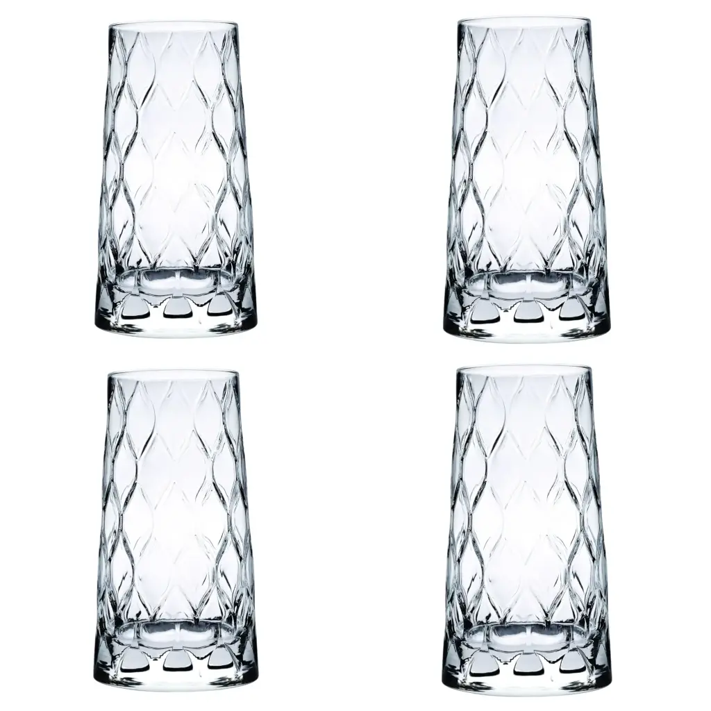 Tumbler 4pc 345ml 4pc Juice Glass - Leafy 420855
