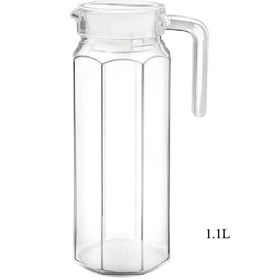 Jug 1.1L Glass With Lid Octagonal - DZH1100
