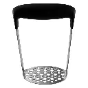 Potato Masher (17.5x7x12cm) Stainless Steel with Black Handle - 21134