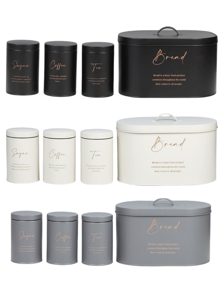 Bread Bin & Canister Set 4pc Bente RHW180
