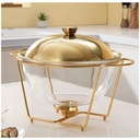 Chafing Dish 5L Round With Gold Lid with Stand