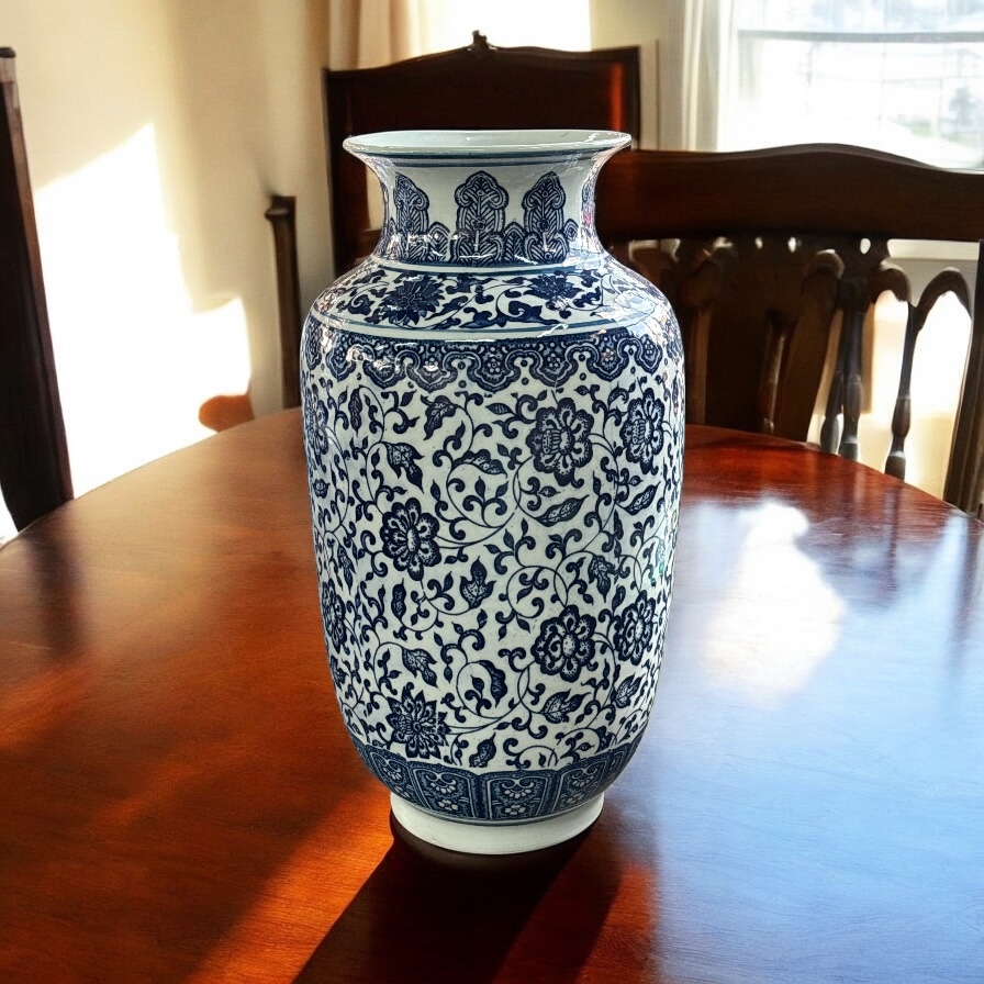 Vase 36x19cm Decor Ceramic  Blue White CH9333-7