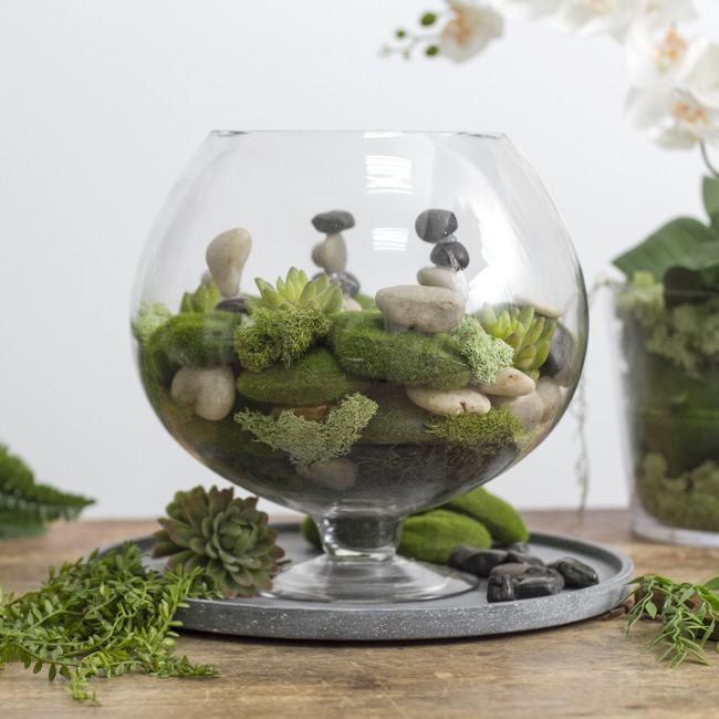 Bubble Ball 25x25cm Brandy Oversize Clear Glass VAS250TX