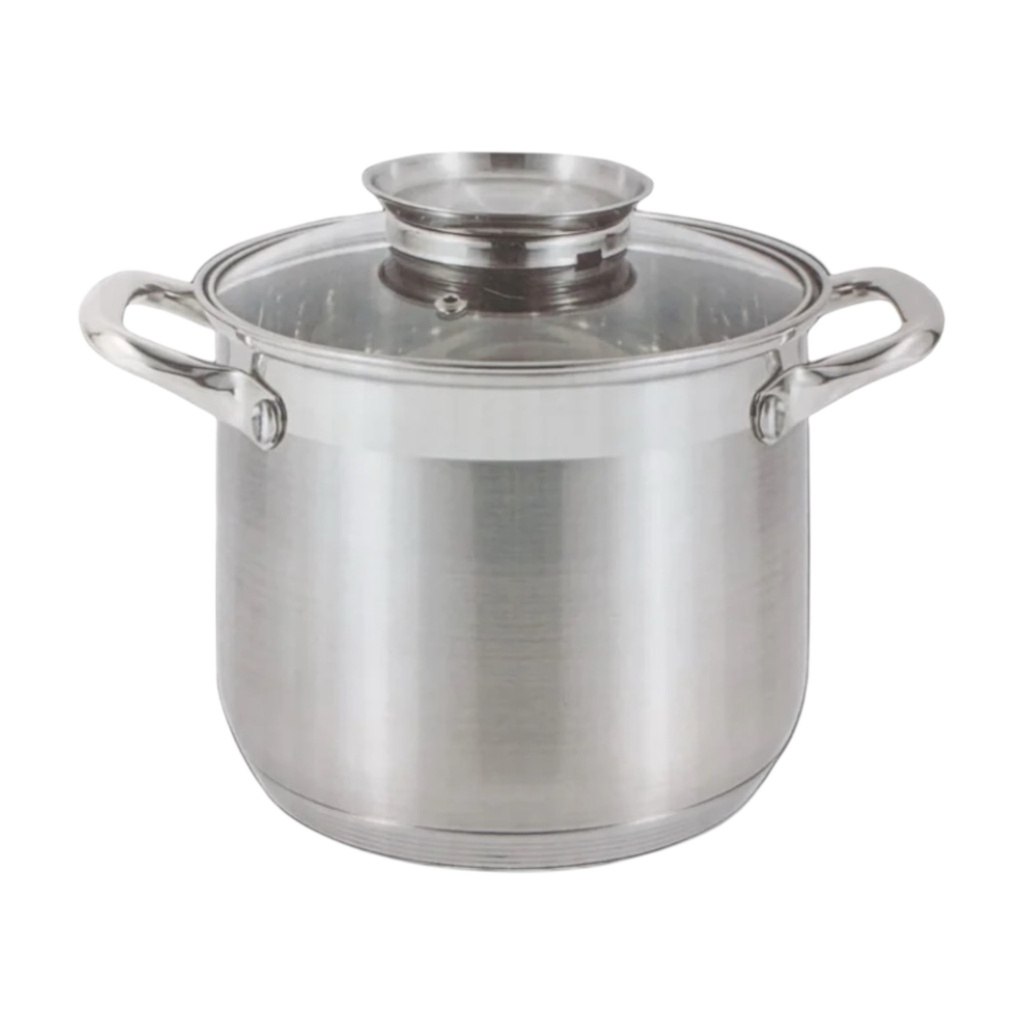 Casserole Pot 3.8L 16x15cm Stainless Steel with Glass Rolux Lid RP-1815